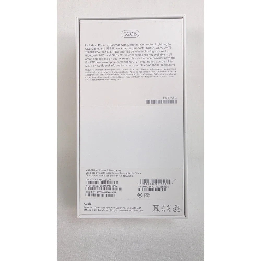 Apple iPhone 7 BOX‎ ONLY Smartphone 32GB - Black